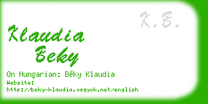 klaudia beky business card